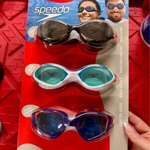 3 Pack Speedo Anti Fog UV Protection Swimming Goggles  Set